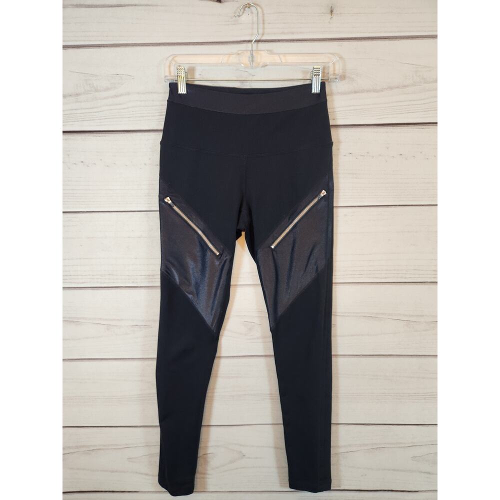 Zella Women's Black High-Waist‎ Leggings with Zipper Pockets Size S